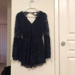 Blue Lace Rahi Cali long sleeved romper